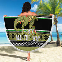 Christmas T Rex Tree Beach Blanket Xmas Holiday Patterns - Wonder Print Shop