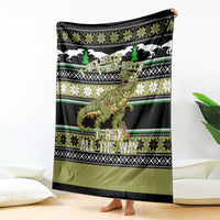 Christmas T Rex Tree Blanket Xmas Holiday Patterns - Wonder Print Shop