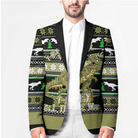 Christmas T Rex Tree Blazer Xmas Holiday Patterns - Wonder Print Shop