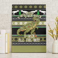 Christmas T Rex Tree Canvas Wall Art Xmas Holiday Patterns - Wonder Print Shop