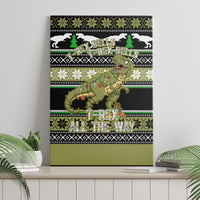 Christmas T Rex Tree Canvas Wall Art Xmas Holiday Patterns - Wonder Print Shop