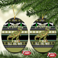 Christmas T Rex Tree Ceramic Ornament Xmas Holiday Patterns - Wonder Print Shop