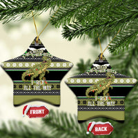 Christmas T Rex Tree Ceramic Ornament Xmas Holiday Patterns - Wonder Print Shop