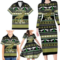 Christmas T Rex Tree Family Matching Long Sleeve Bodycon Dress and Hawaiian Shirt Xmas Holiday Patterns - Wonder Print Shop