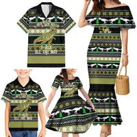 Christmas T Rex Tree Family Matching Mermaid Dress and Hawaiian Shirt Xmas Holiday Patterns - Wonder Print Shop