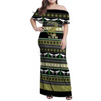 Christmas T Rex Tree Family Matching Off Shoulder Maxi Dress and Hawaiian Shirt Xmas Holiday Patterns - Wonder Print Shop