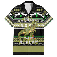 Christmas T Rex Tree Family Matching Off Shoulder Short Dress and Hawaiian Shirt Xmas Holiday Patterns - Wonder Print Shop