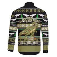 Christmas T Rex Tree Family Matching Short Sleeve Bodycon Dress and Hawaiian Shirt Xmas Holiday Patterns - Wonder Print Shop