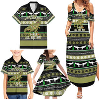 Christmas T Rex Tree Family Matching Summer Maxi Dress and Hawaiian Shirt Xmas Holiday Patterns - Wonder Print Shop