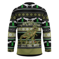 Christmas T Rex Tree Hockey Jersey Xmas Holiday Patterns - Wonder Print Shop