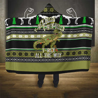 Christmas T Rex Tree Hooded Blanket Xmas Holiday Patterns - Wonder Print Shop