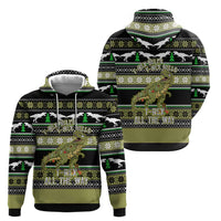 Christmas T Rex Tree Hoodie Xmas Holiday Patterns - Wonder Print Shop