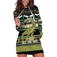 Christmas T Rex Tree Hoodie Dress Xmas Holiday Patterns - Wonder Print Shop