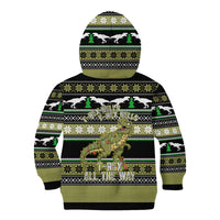 Christmas T Rex Tree Kid Hoodie Xmas Holiday Patterns - Wonder Print Shop