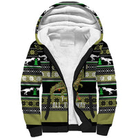 Christmas T Rex Tree Sherpa Hoodie Xmas Holiday Patterns - Wonder Print Shop