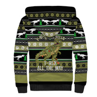 Christmas T Rex Tree Sherpa Hoodie Xmas Holiday Patterns - Wonder Print Shop