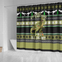 Christmas T Rex Tree Shower Curtain Xmas Holiday Patterns - Wonder Print Shop
