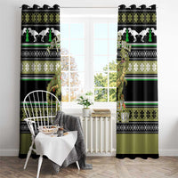 Christmas T Rex Tree Window Curtain Xmas Holiday Patterns - Wonder Print Shop