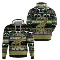 Christmas T Rex Tree Zip Hoodie Xmas Holiday Patterns - Wonder Print Shop