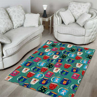 Christmas Teapot Group Area Rug Xmas Holiday Patterns - Wonder Print Shop