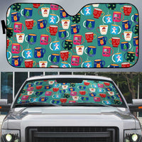 Christmas Teapot Group Auto Sun Shade Xmas Holiday Patterns - undefined