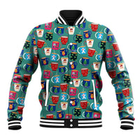 Christmas Teapot Group Baseball Jacket Xmas Holiday Patterns - Wonder Print Shop