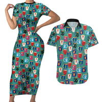 Christmas Teapot Group Couples Matching Short Sleeve Bodycon Dress and Hawaiian Shirt Xmas Holiday Patterns - Wonder Print Shop
