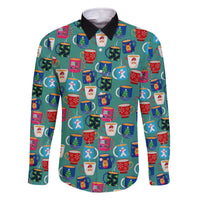 Christmas Teapot Group Family Matching Off The Shoulder Long Sleeve Dress and Hawaiian Shirt Xmas Holiday Patterns - Wonder Print Shop