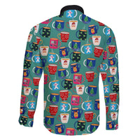 Christmas Teapot Group Family Matching Off The Shoulder Long Sleeve Dress and Hawaiian Shirt Xmas Holiday Patterns - Wonder Print Shop