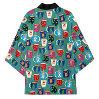 Christmas Teapot Group Kimono Xmas Holiday Patterns - Wonder Print Shop