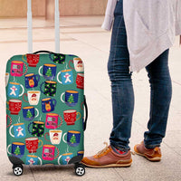 Christmas Teapot Group Luggage Cover Xmas Holiday Patterns - Wonder Print Shop