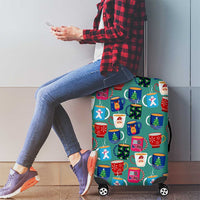 Christmas Teapot Group Luggage Cover Xmas Holiday Patterns - Wonder Print Shop