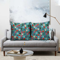 Christmas Teapot Group Pillow Cover Xmas Holiday Patterns - Wonder Print Shop