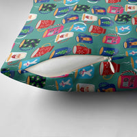 Christmas Teapot Group Pillow Cover Xmas Holiday Patterns - Wonder Print Shop