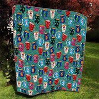 Christmas Teapot Group Quilt Xmas Holiday Patterns - Wonder Print Shop