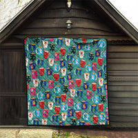 Christmas Teapot Group Quilt Xmas Holiday Patterns - Wonder Print Shop