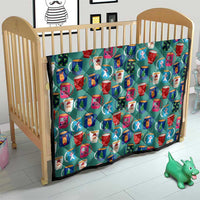 Christmas Teapot Group Quilt Xmas Holiday Patterns - Wonder Print Shop