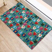 Christmas Teapot Group Rubber Doormat Xmas Holiday Patterns - Wonder Print Shop