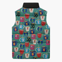 Christmas Teapot Group Sleeveless Puffer Jacket Xmas Holiday Patterns - Wonder Print Shop