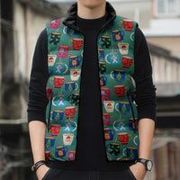 Christmas Teapot Group Sleeveless Puffer Jacket Xmas Holiday Patterns - Wonder Print Shop