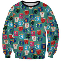 Christmas Teapot Group Sweatshirt Xmas Holiday Patterns - Wonder Print Shop