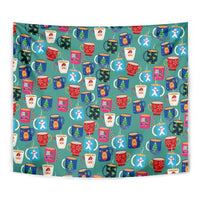 Christmas Teapot Group Tapestry Xmas Holiday Patterns - Wonder Print Shop