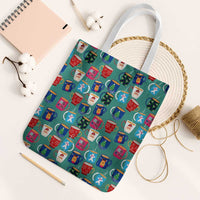 Christmas Teapot Group Tote Bag Xmas Holiday Patterns - Wonder Print Shop