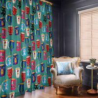 Christmas Teapot Group Window Curtain Xmas Holiday Patterns - Wonder Print Shop