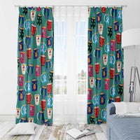 Christmas Teapot Group Window Curtain Xmas Holiday Patterns - Wonder Print Shop