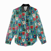 Christmas Teapot Group Women Casual Shirt Xmas Holiday Patterns - Wonder Print Shop