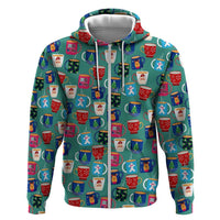 Christmas Teapot Group Zip Hoodie Xmas Holiday Patterns - Wonder Print Shop