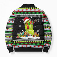 Christmas Tennis Snowman Bomber Puffer Jacket Xmas Holiday Patterns - Wonder Print Shop