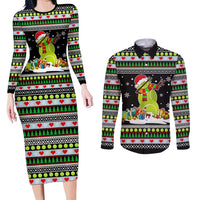 Christmas Tennis Snowman Couples Matching Long Sleeve Bodycon Dress and Long Sleeve Button Shirt Xmas Holiday Patterns - Wonder Print Shop