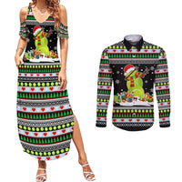 Christmas Tennis Snowman Couples Matching Summer Maxi Dress and Long Sleeve Button Shirt Xmas Holiday Patterns - Wonder Print Shop